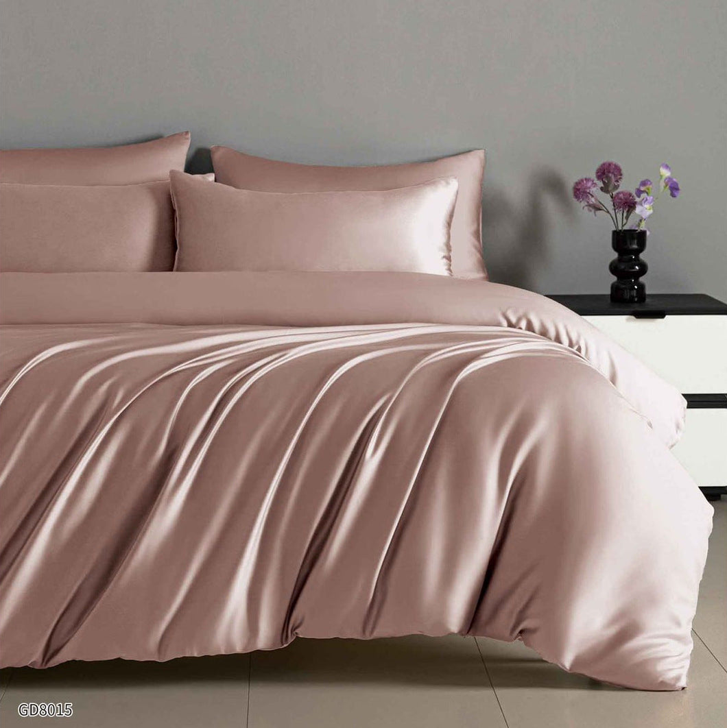 Lenjerie de pat dublu din SATIN EXTRA FIN, cu elastic, 4 piese F-601