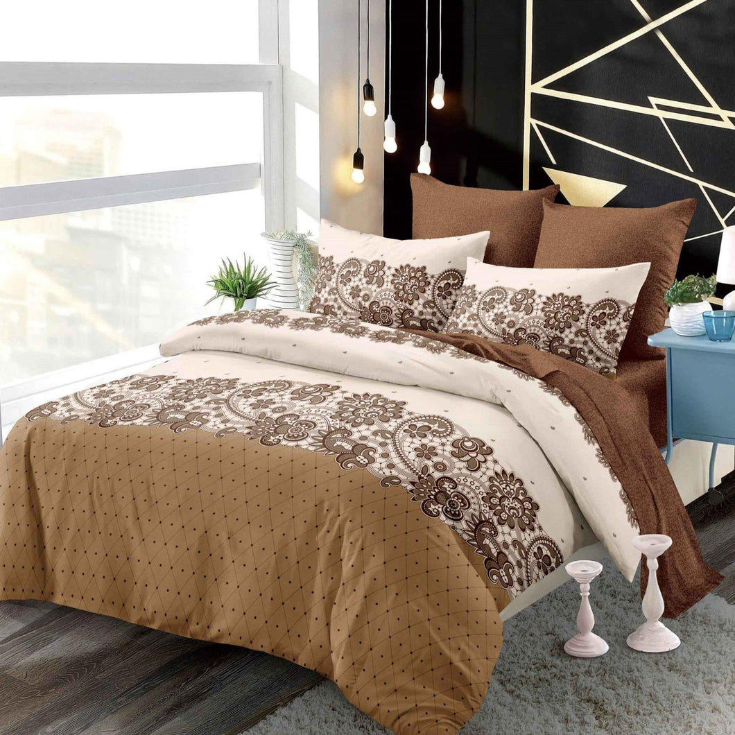 Lenjerie pat dublu, FINET, cu elastic, 6 piese, F-12