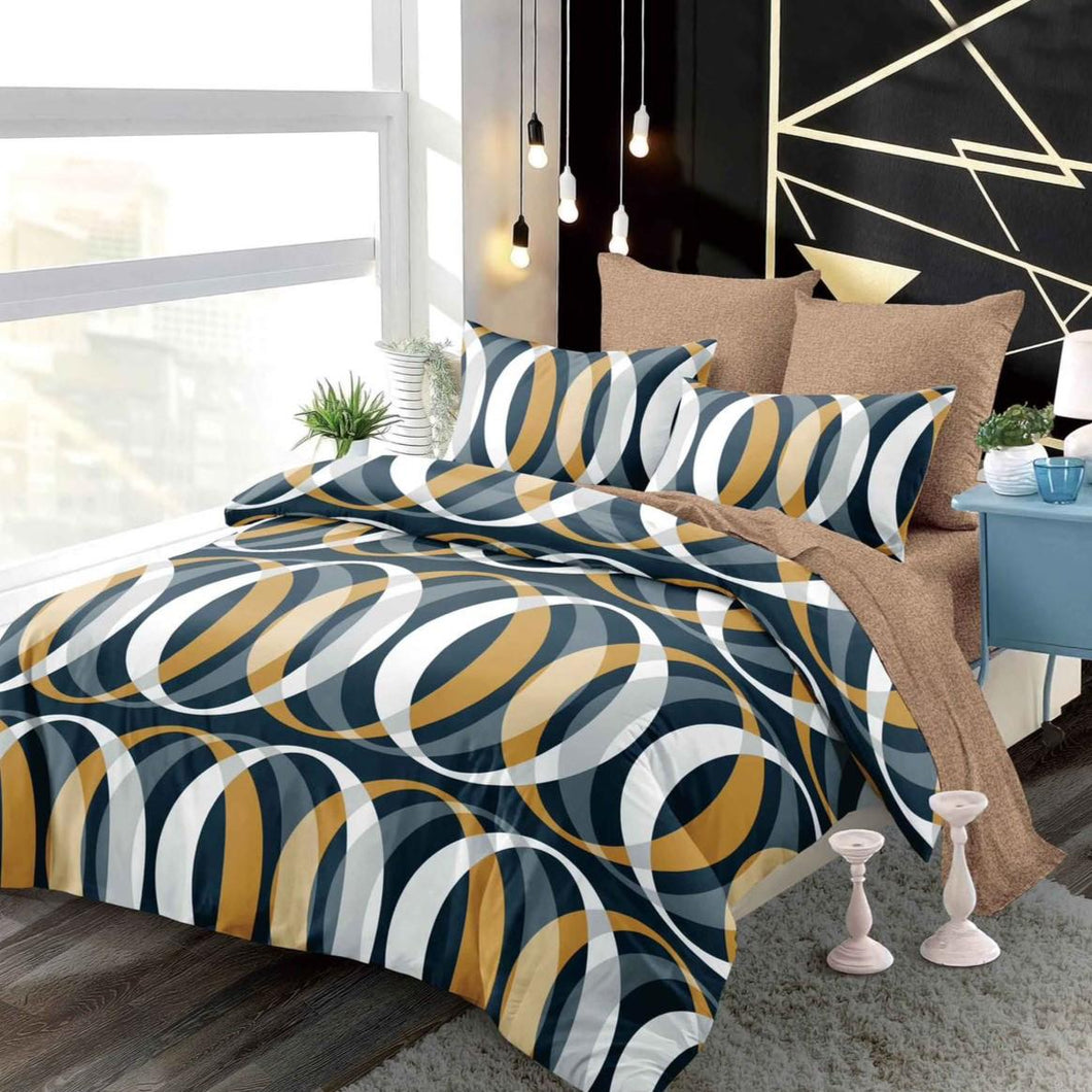 Lenjerie pat dublu, FINET, cu elastic, 6 piese, F-08