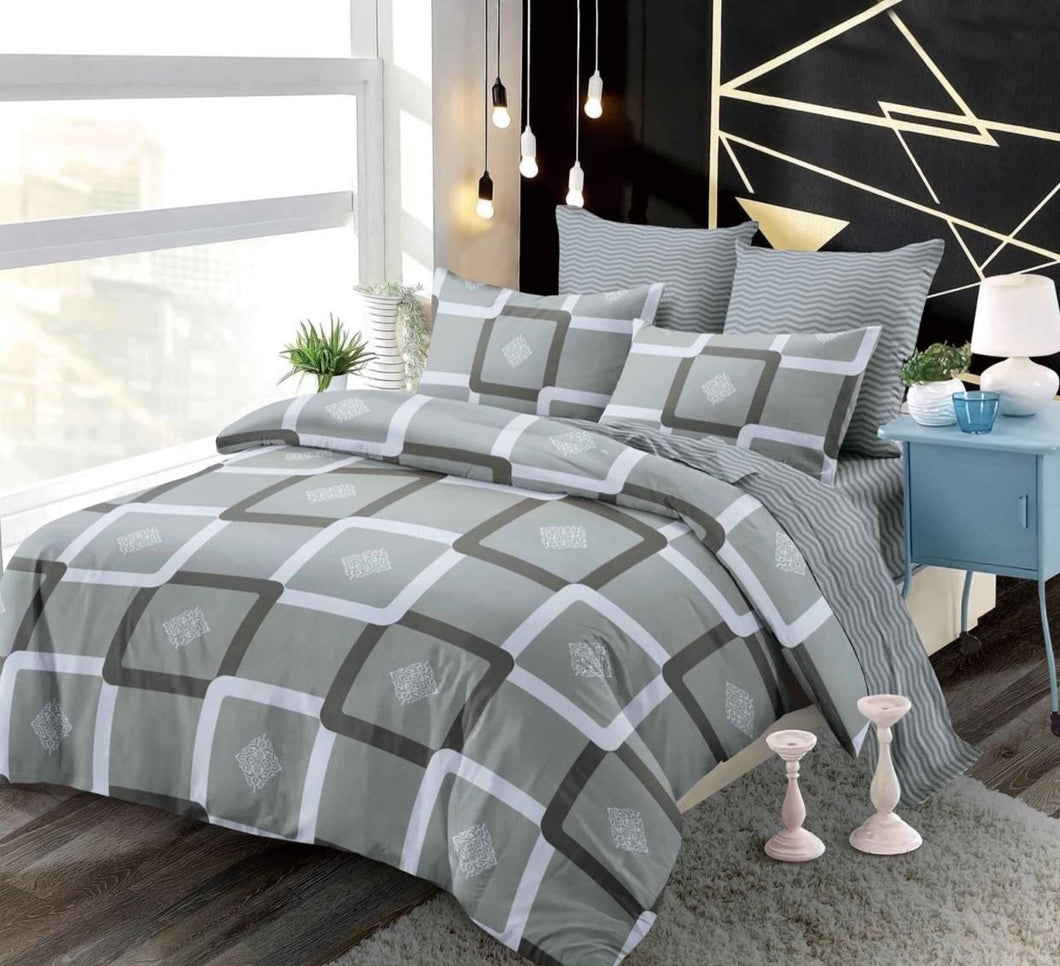 Lenjerie pat dublu, FINET, cu elastic, 6 piese, F-10