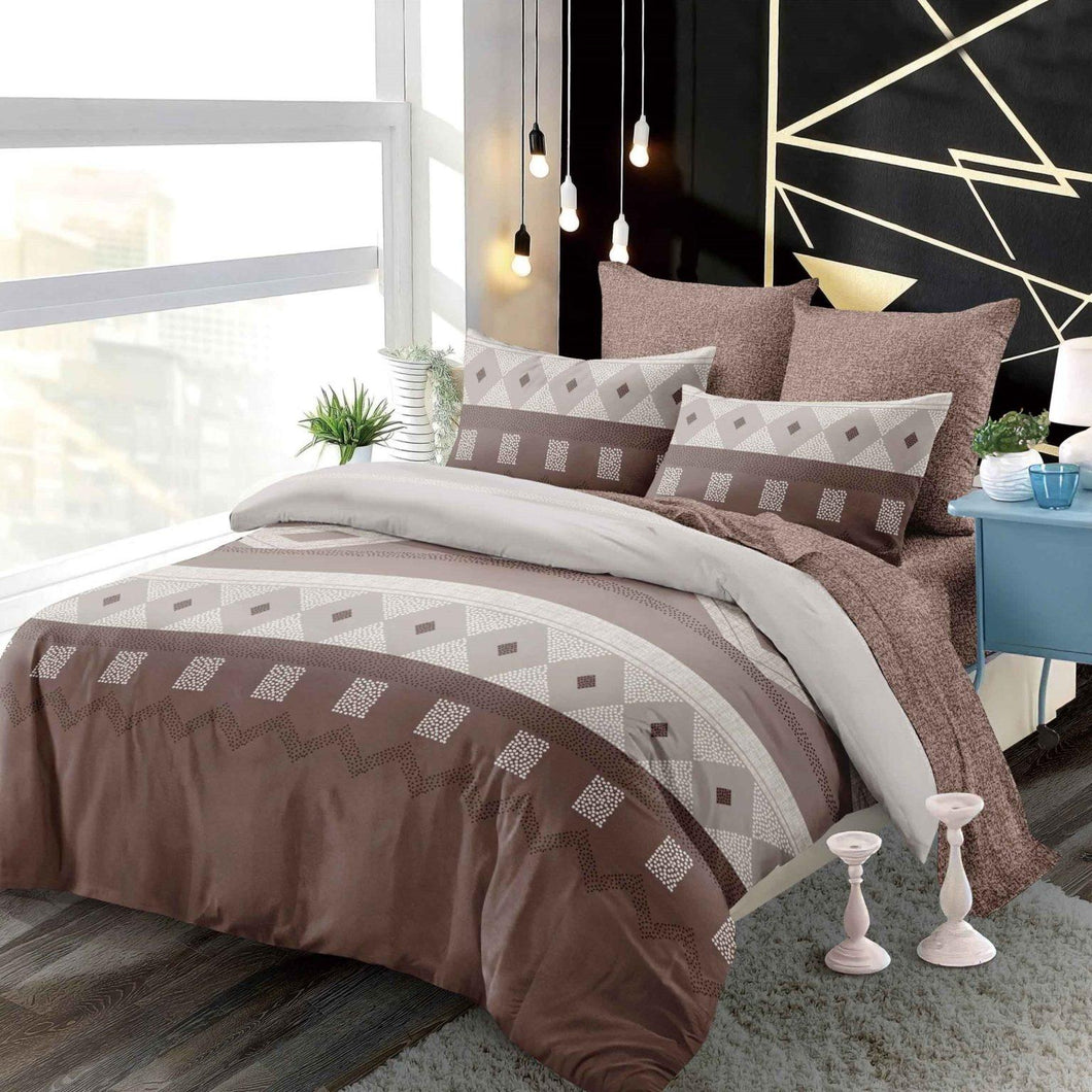 Lenjerie pat dublu, FINET, cu elastic, 6 piese, F-02