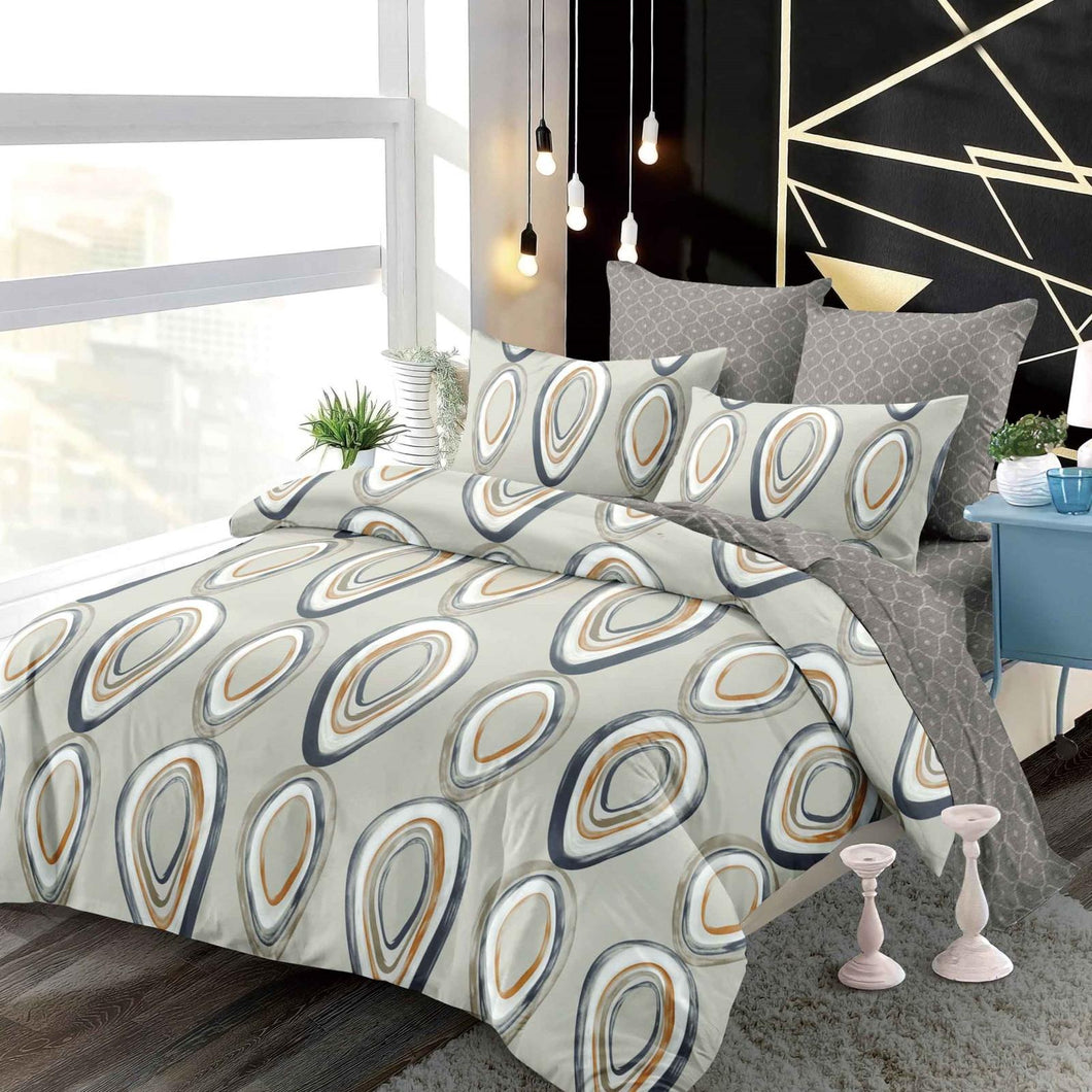 Lenjerie pat dublu, FINET, cu elastic, 6 piese, F-01