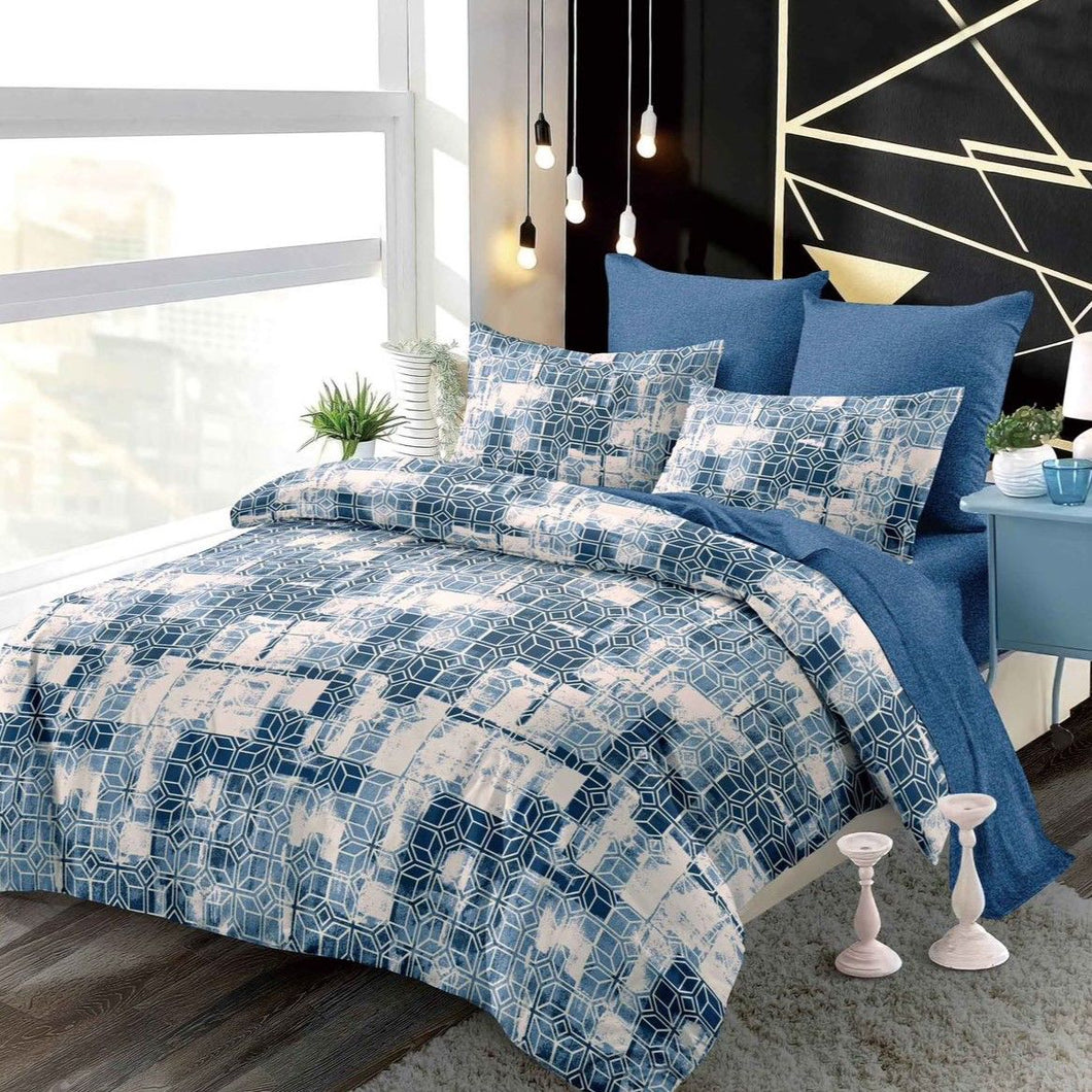 Lenjerie pat dublu, FINET, cu elastic, 6 piese, F-28