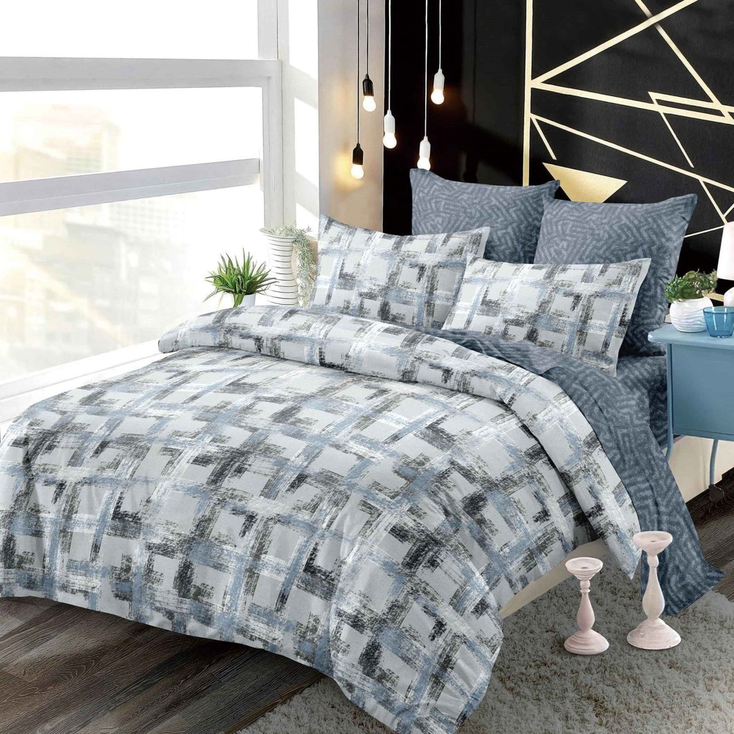 Lenjerie pat dublu, FINET, cu elastic, 6 piese, F-20