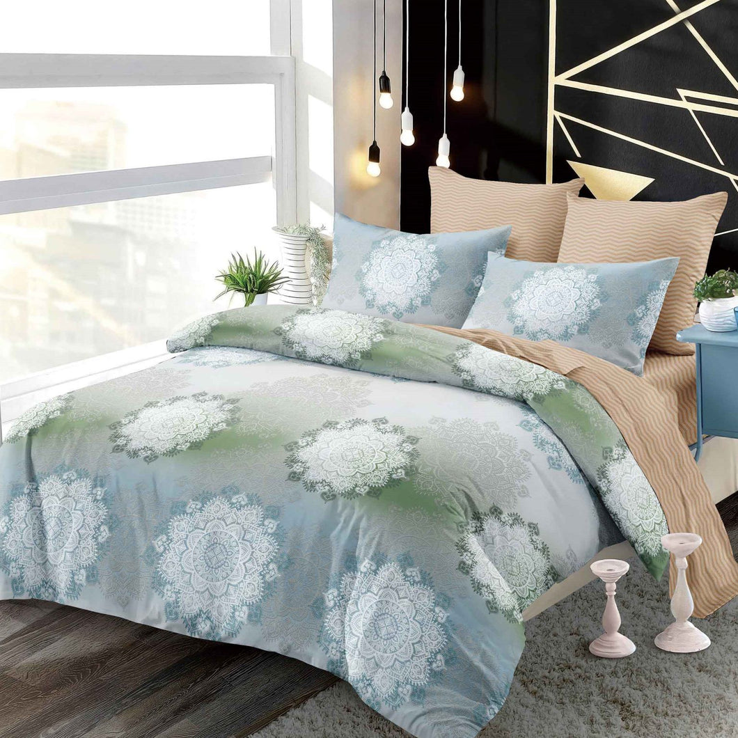 Lenjerie pat dublu, FINET, cu elastic, 6 piese, F-16