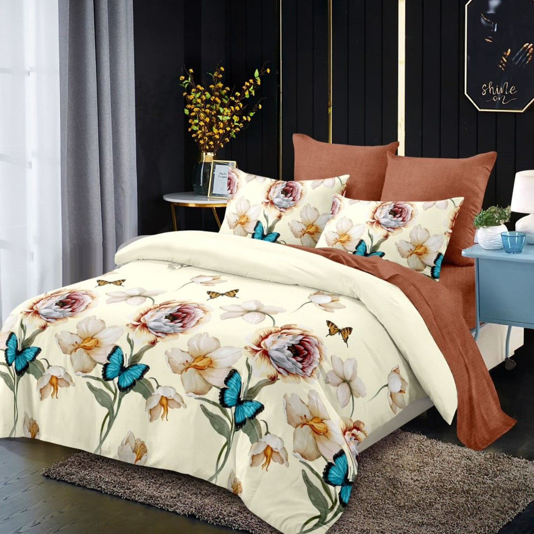 Lenjerie pat dublu, FINET, cu elastic, 6 piese, F-72