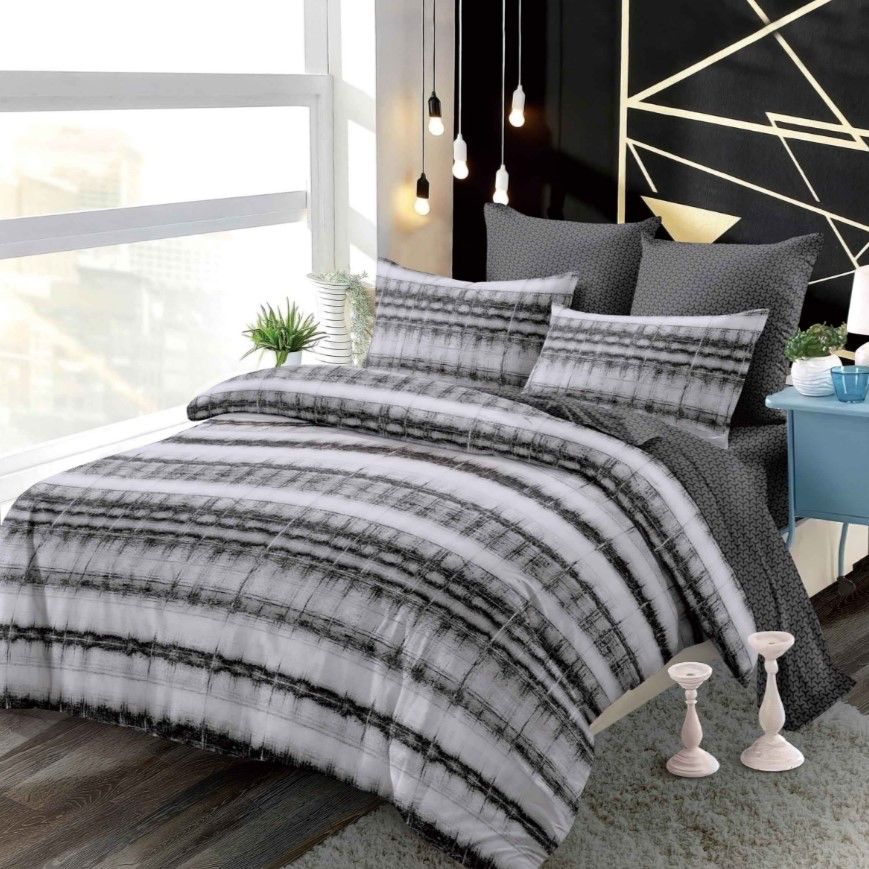 Lenjerie pat dublu, FINET, cu elastic, 6 piese, F-57