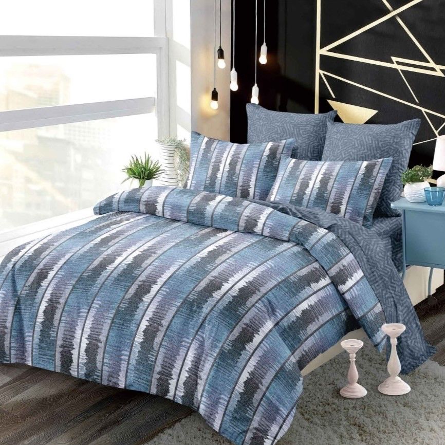 Lenjerie pat dublu, FINET, cu elastic, 6 piese, F-56