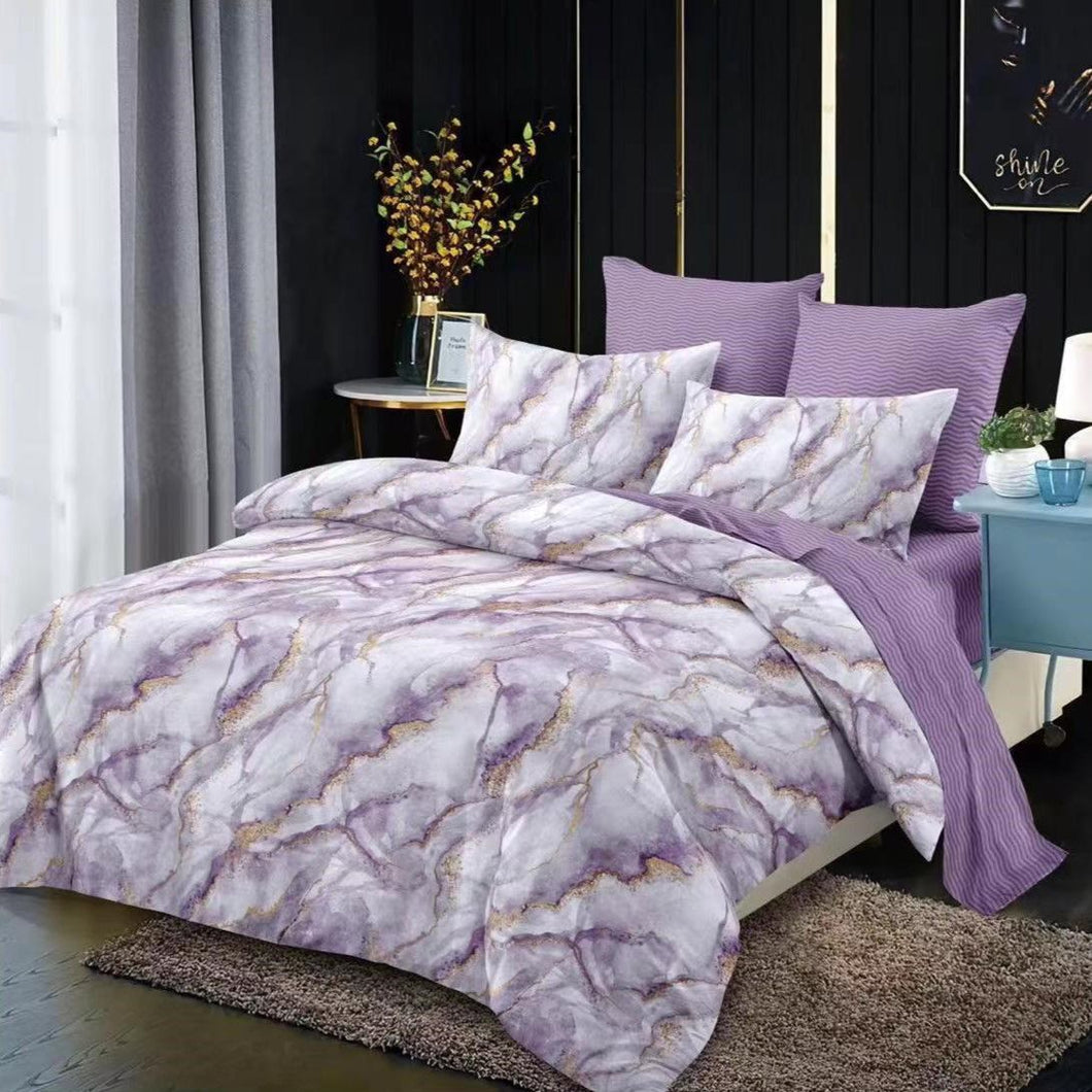 Lenjerie pat dublu, FINET, cu elastic, 6 piese, F-51