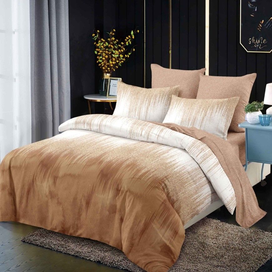 Lenjerie pat dublu, FINET, cu elastic, 6 piese, F-50