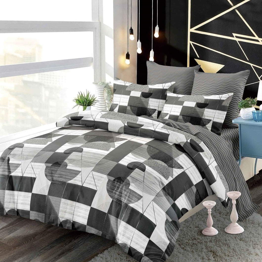 Lenjerie pat dublu, FINET, cu elastic, 6 piese, F-48