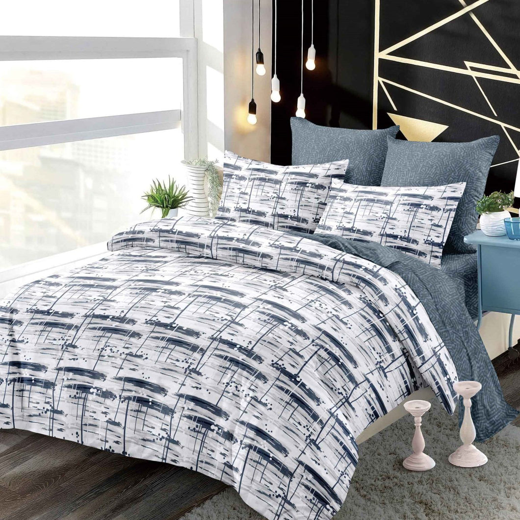 Lenjerie pat dublu, FINET, cu elastic, 6 piese, F-46