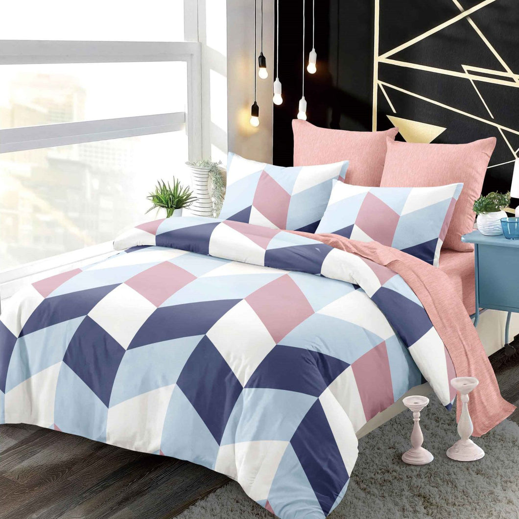 Lenjerie pat dublu, FINET, cu elastic, 6 piese, F-41