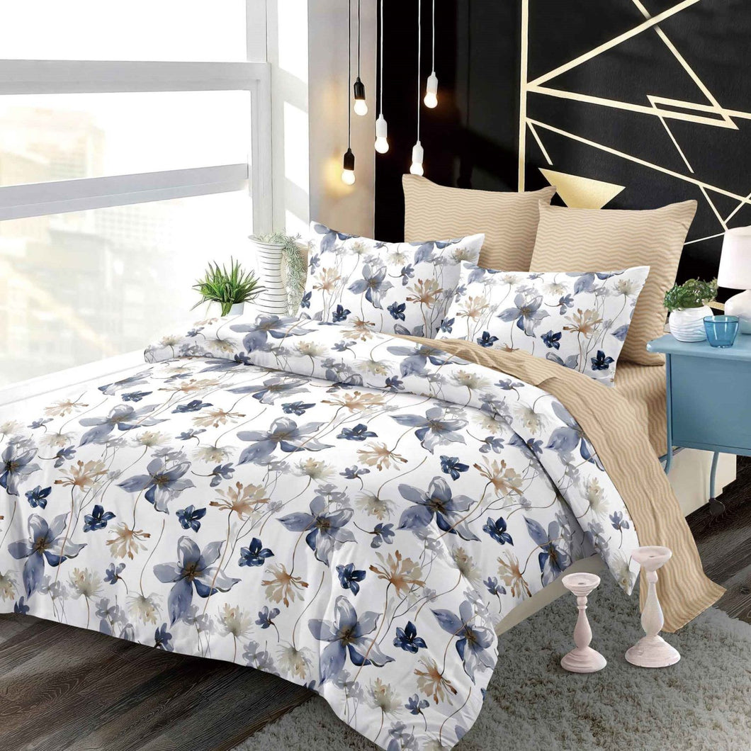 Lenjerie pat dublu, FINET, cu elastic, 6 piese, F-39