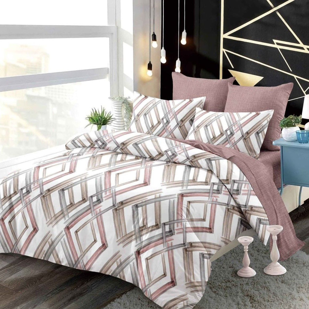 Lenjerie pat dublu, FINET, cu elastic, 6 piese, F-36