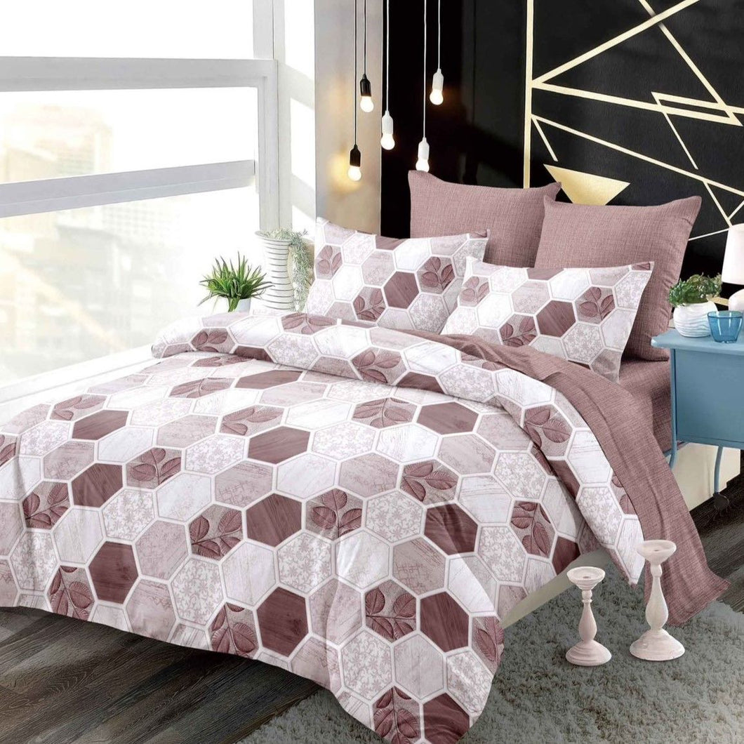 Lenjerie pat dublu, FINET, cu elastic, 6 piese, F-34