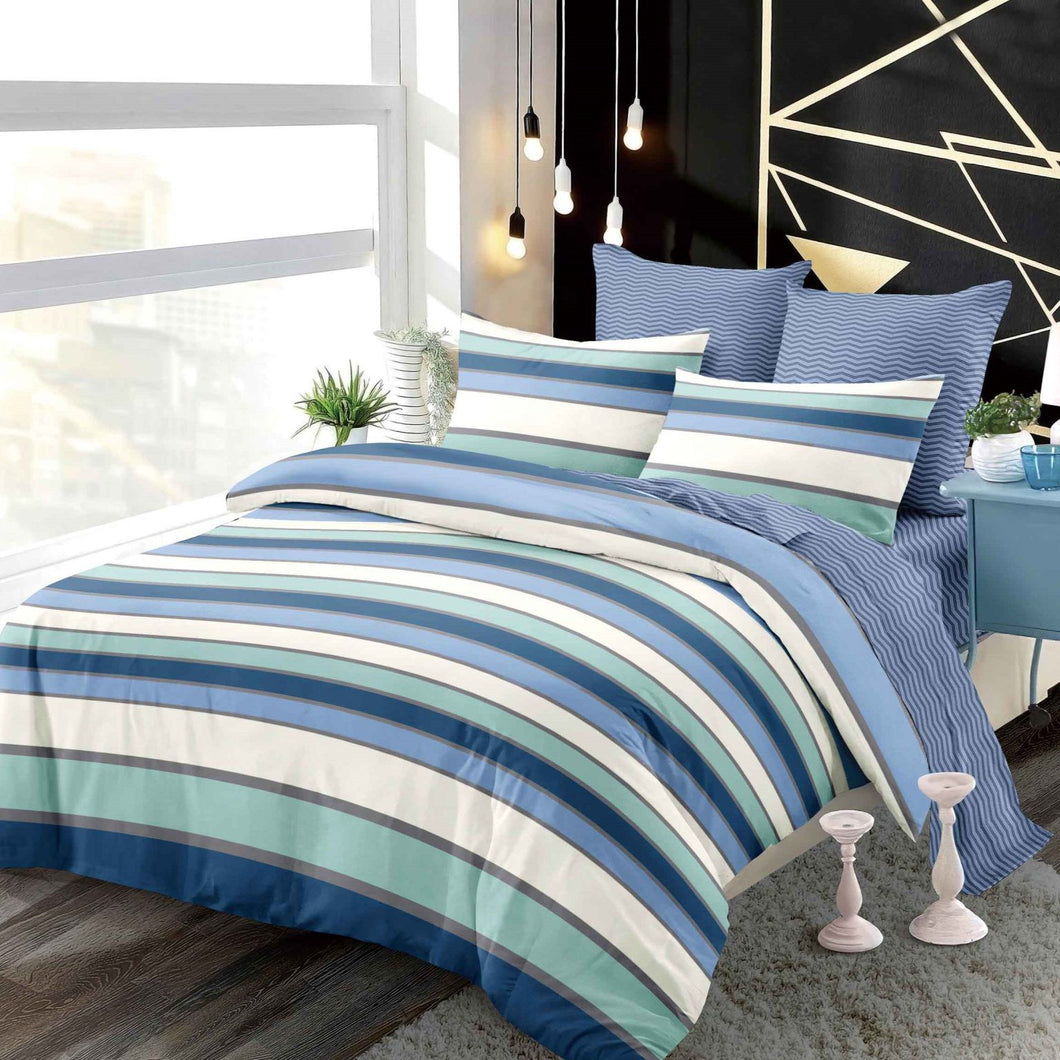 Lenjerie pat dublu, FINET, cu elastic, 6 piese, F-37