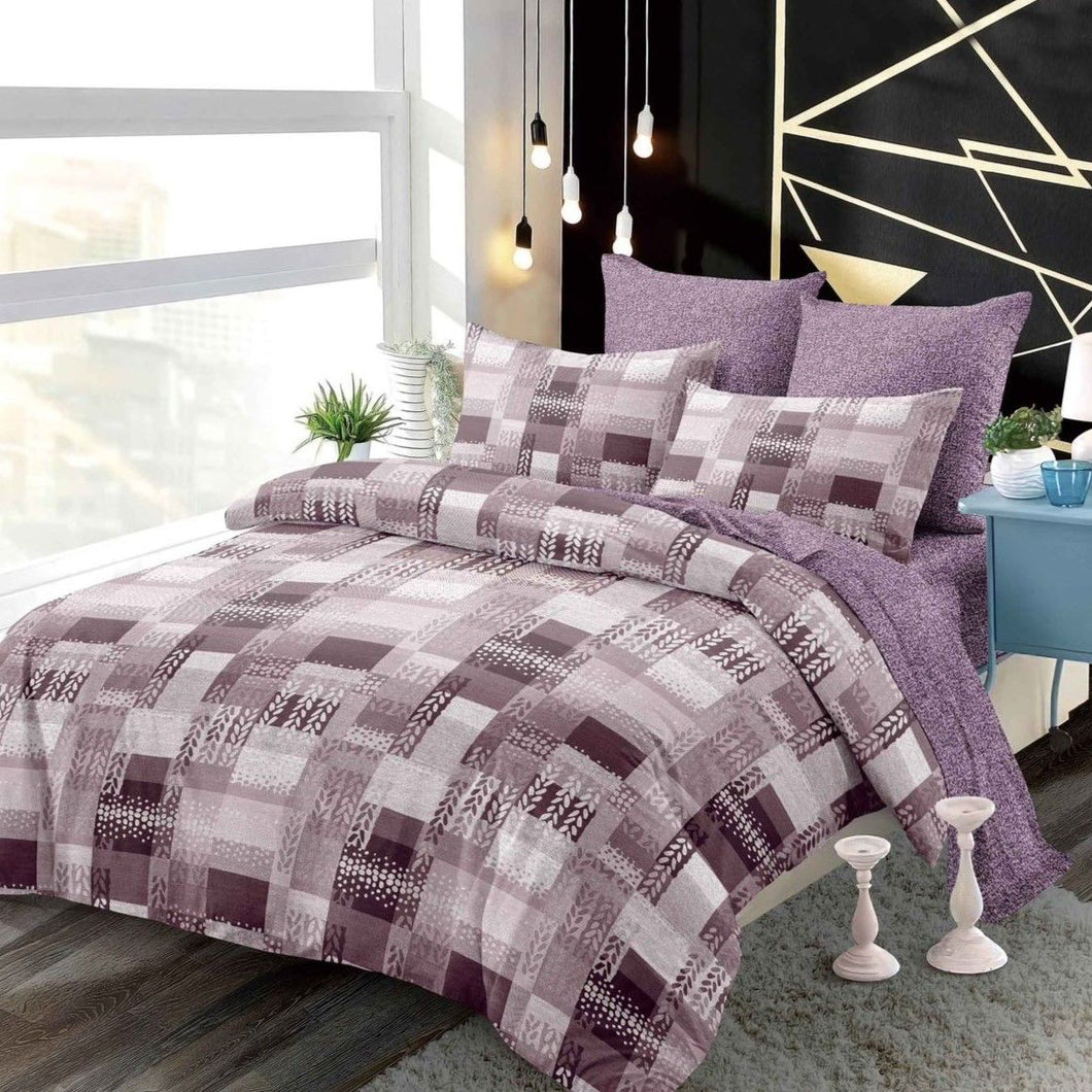 Lenjerie pat dublu, FINET, cu elastic, 6 piese, F-29