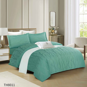 Lenjerie pat dublu, satin cu elastic, 4 piese, F-101
