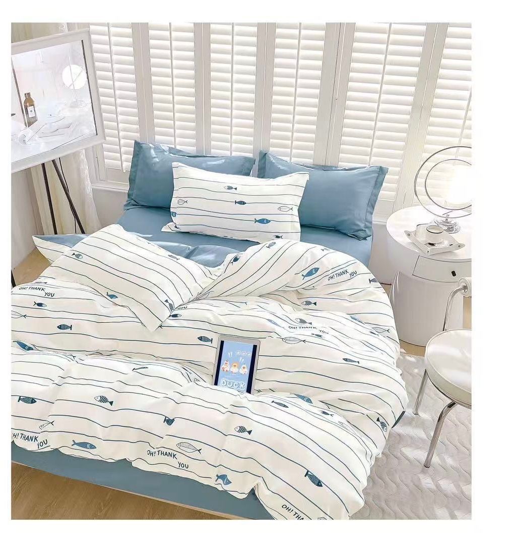 Lenjerie pat dublu, FINET, fara elastic, 6 piese, F-214