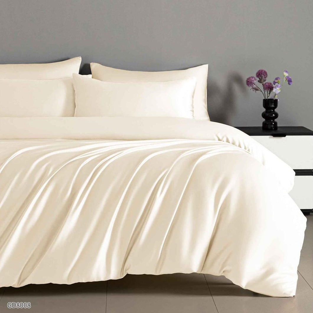 Lenjerie de pat dublu din SATIN EXTRA FIN, cu elastic, 4 piese F-500
