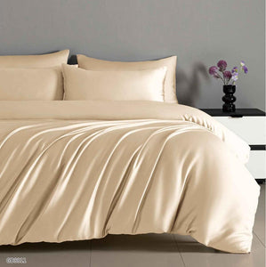 Lenjerie de pat dublu din SATIN EXTRA FIN, cu elastic, 4 piese F-547
