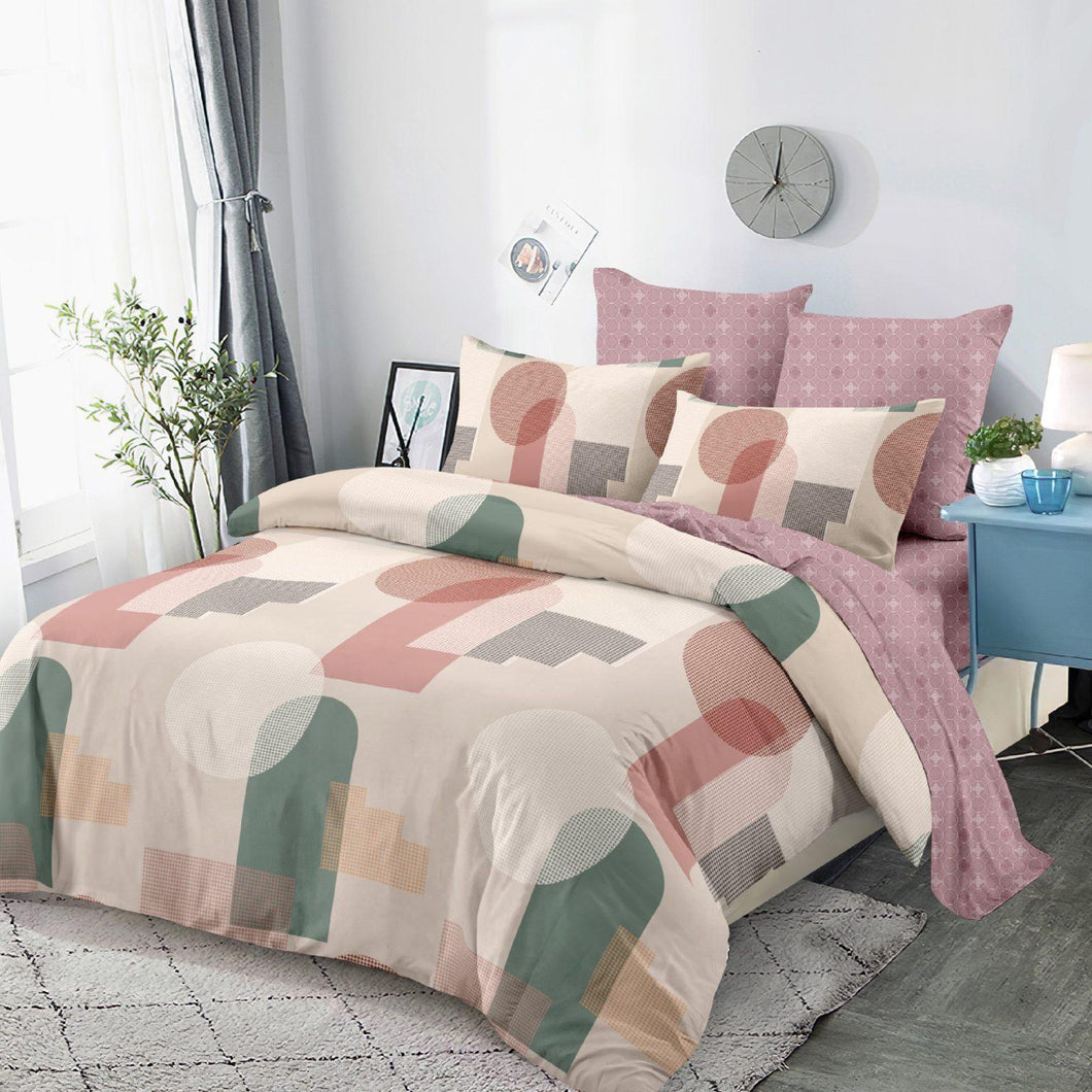 Lenjerie pat dublu, FINET, cu elastic, 6 piese, F-267