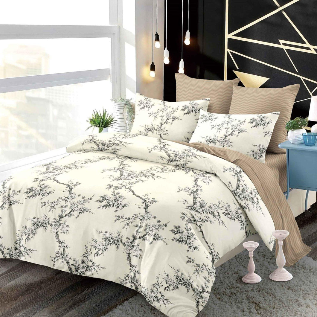 Lenjerie pat dublu, FINET, cu elastic, 6 piese, F-257