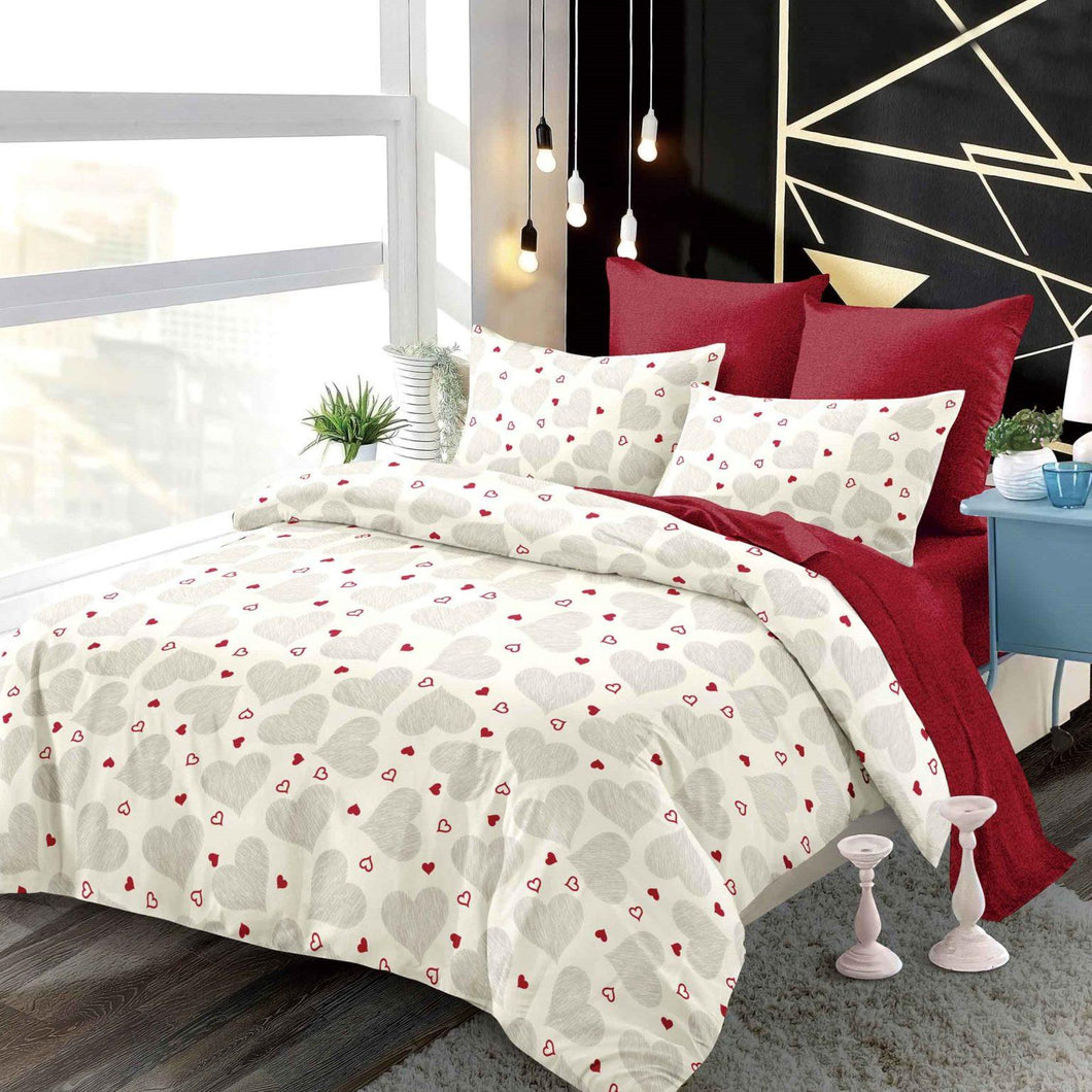 Lenjerie pat dublu, FINET, cu elastic, 6 piese, F-252