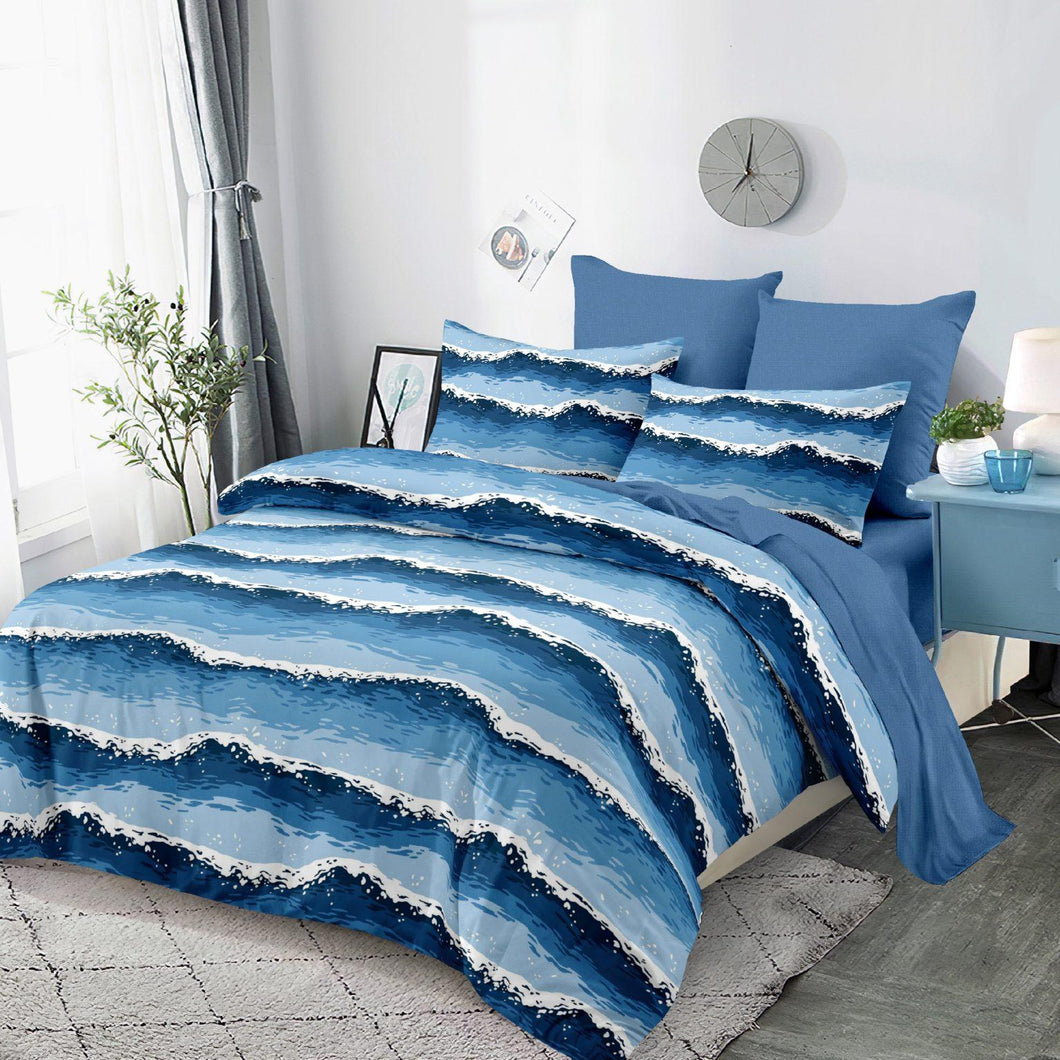 Lenjerie pat dublu, FINET, cu elastic, 6 piese, F-260