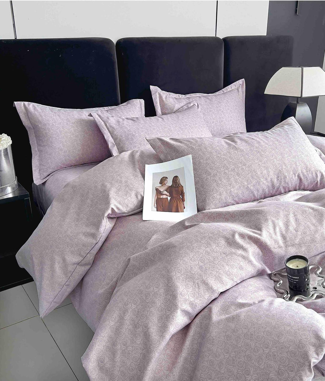 Lenjerie pat dublu, FINET, fara elastic, 6 piese, F-285