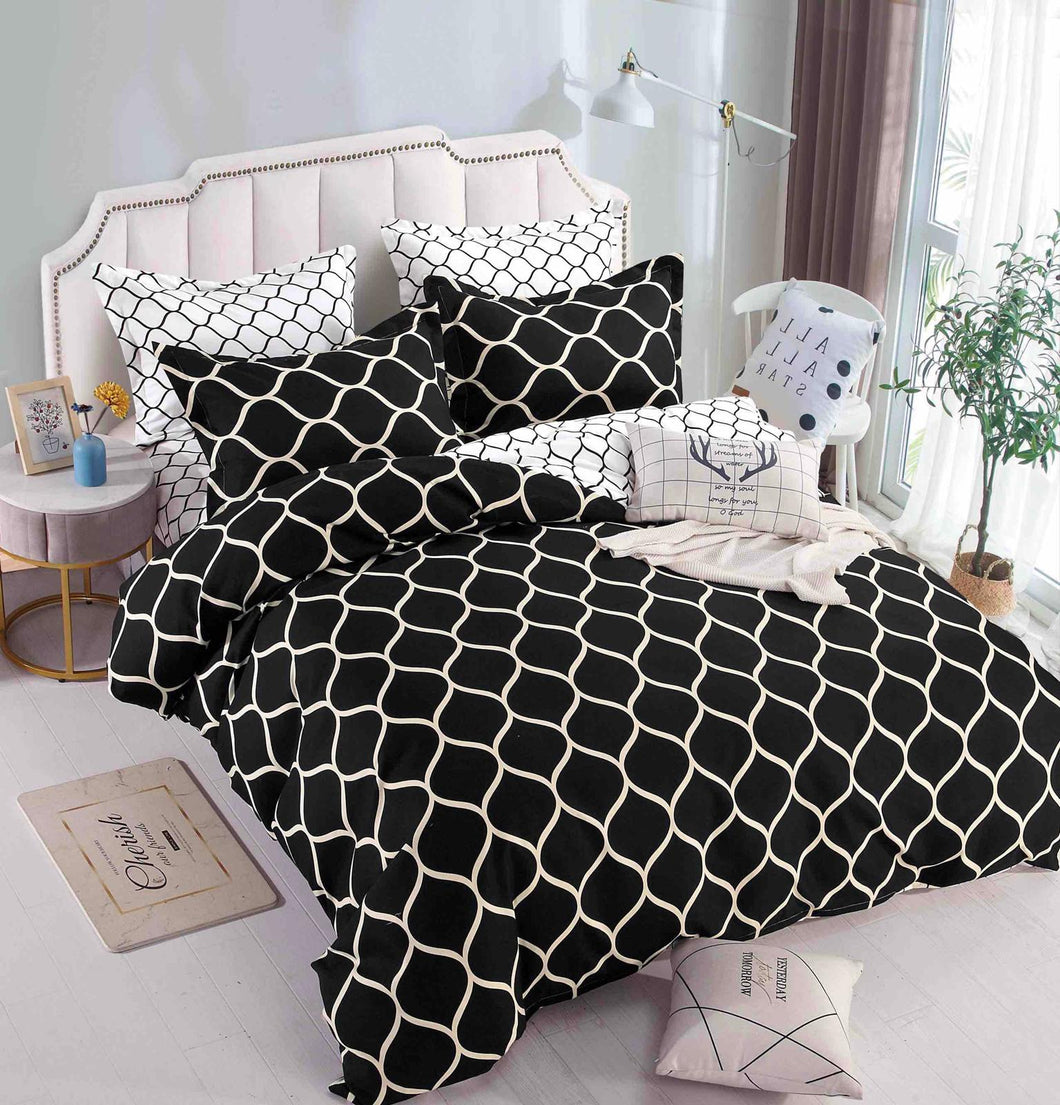 Lenjerie pat dublu, FINET, cu elastic, 6 piese, F-393