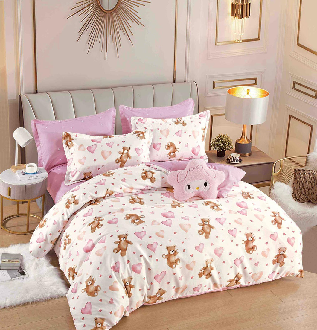 Lenjerie pat dublu, FINET, cu elastic, 6 piese, F-387