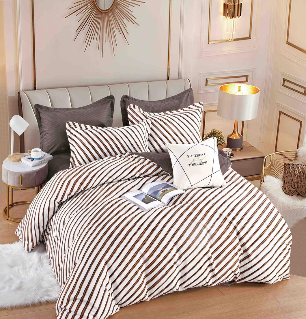 Lenjerie pat dublu, FINET, cu elastic, 6 piese, F-378